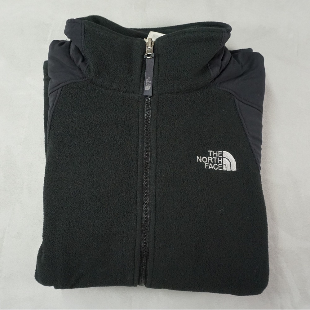 The North Face Jacket Mens Large Fleece Black Full Zip Hiking Outdoors